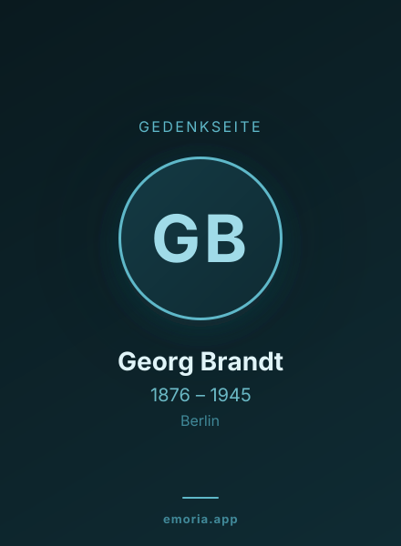 Gedenkportrait von Georg Brandt