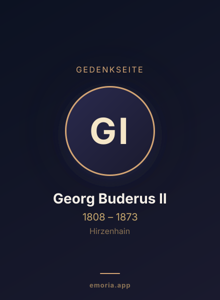 Gedenkportrait von Georg Buderus II