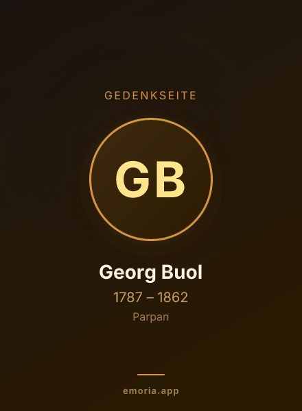 Gedenkportrait von Georg Buol