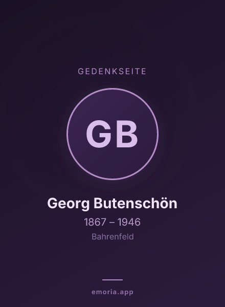 Gedenkportrait von Georg Butenschön
