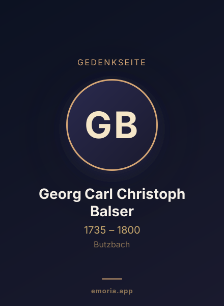 Gedenkportrait von Georg Carl Christoph Balser