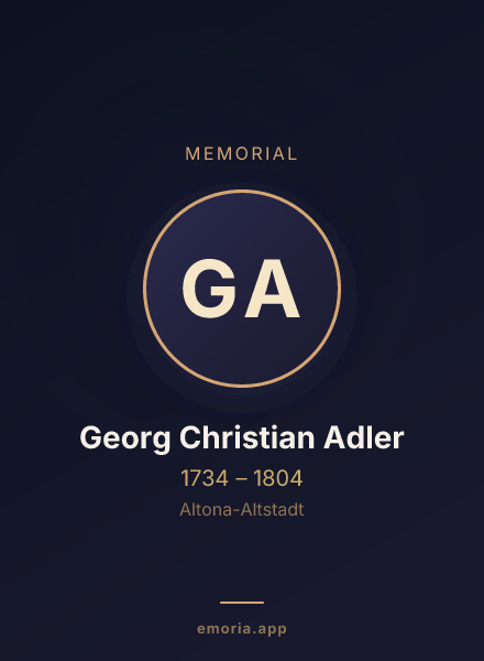 Memorial portrait of Georg Christian Adler