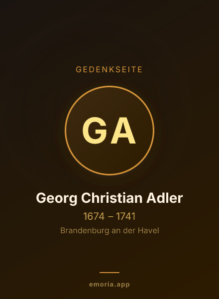 Gedenkportrait von Georg Christian Adler