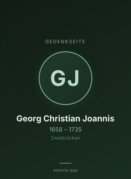 Gedenkportrait von Georg Christian Joannis