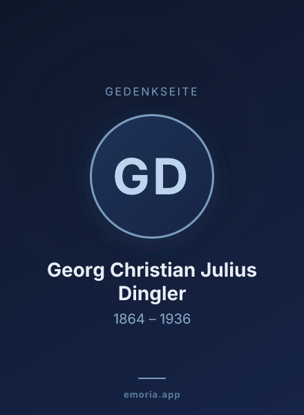 Gedenkportrait von Georg Christian Julius Dingler