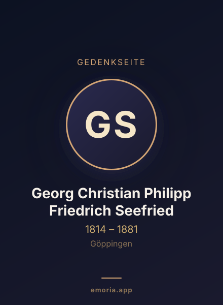Gedenkportrait von Georg Christian Philipp Friedrich Seefried