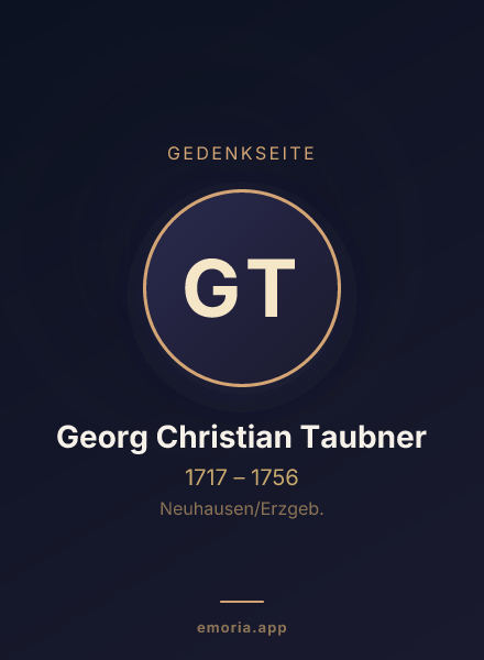 Gedenkportrait von Georg Christian Taubner