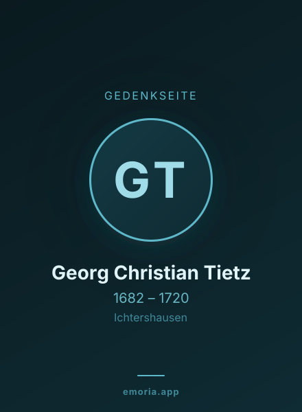 Gedenkportrait von Georg Christian Tietz