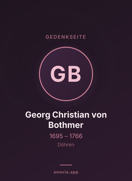 Gedenkportrait von Georg Christian von Bothmer