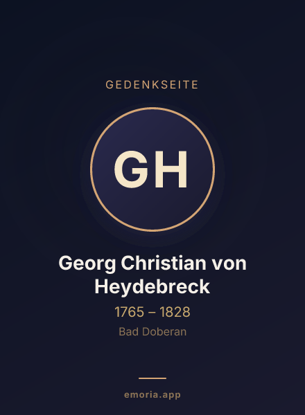 Gedenkportrait von Georg Christian von Heydebreck