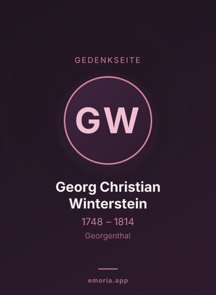 Gedenkportrait von Georg Christian Winterstein