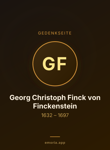 Gedenkportrait von Georg Christoph Finck von Finckenstein