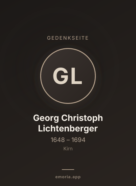 Gedenkportrait von Georg Christoph Lichtenberger