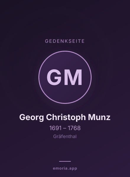 Gedenkportrait von Georg Christoph Munz