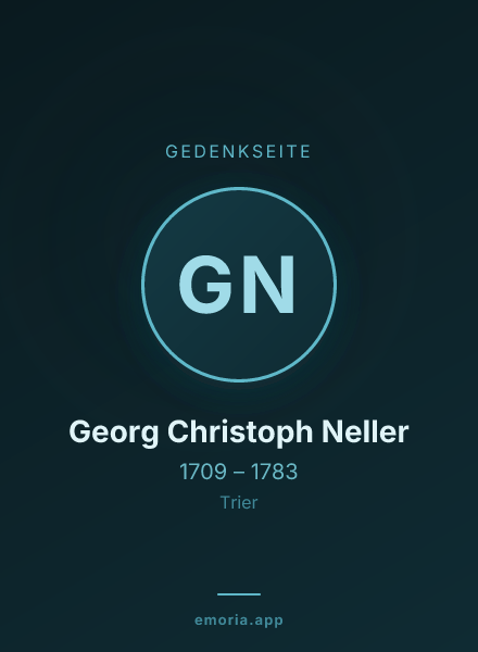 Gedenkportrait von Georg Christoph Neller