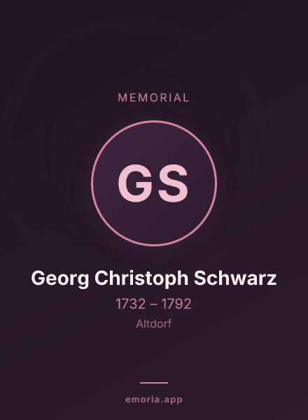 Memorial portrait of Georg Christoph Schwarz
