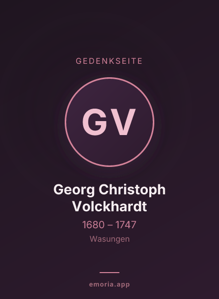 Gedenkportrait von Georg Christoph Volckhardt