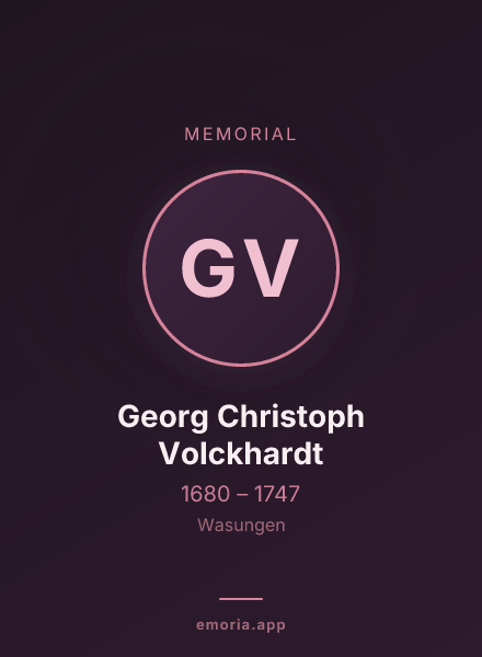 Memorial portrait of Georg Christoph Volckhardt