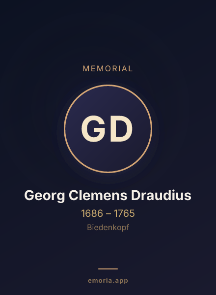 Memorial portrait of Georg Clemens Draudius