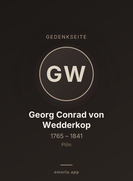 Gedenkportrait von Georg Conrad von Wedderkop