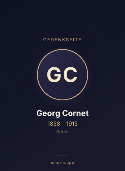 Gedenkportrait von Georg Cornet