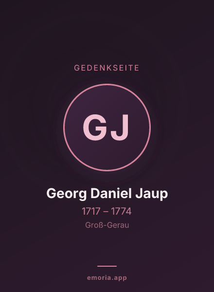 Gedenkportrait von Georg Daniel Jaup