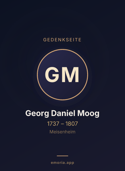 Gedenkportrait von Georg Daniel Moog