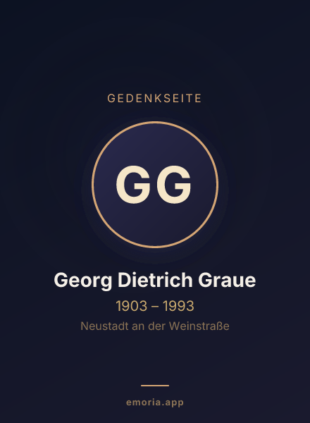 Gedenkportrait von Georg Dietrich Graue