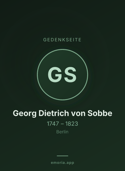Gedenkportrait von Georg Dietrich von Sobbe
