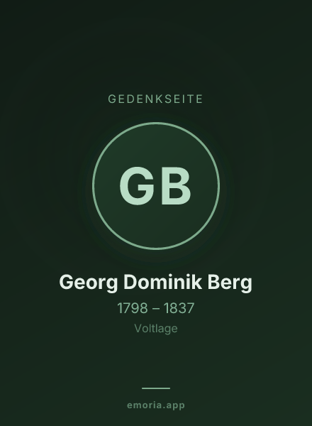 Gedenkportrait von Georg Dominik Berg