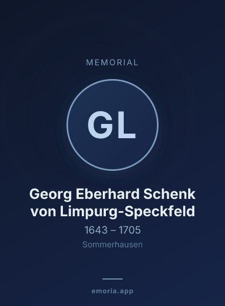 Memorial portrait of Georg Eberhard Schenk von Limpurg-Speckfeld