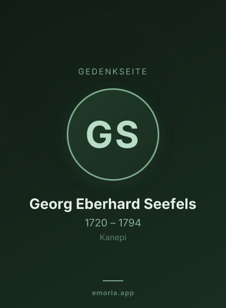 Gedenkportrait von Georg Eberhard Seefels
