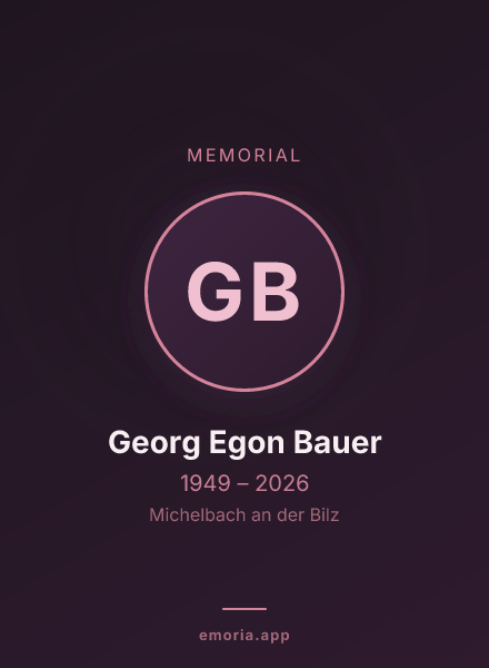 Memorial portrait of Georg Egon Bauer