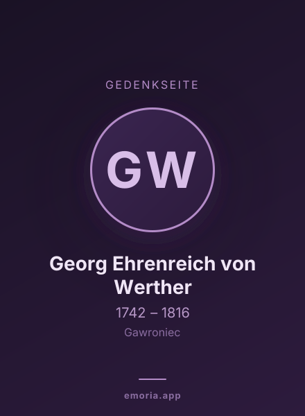 Gedenkportrait von Georg Ehrenreich von Werther