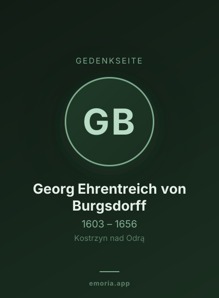 Gedenkportrait von Georg Ehrentreich von Burgsdorff