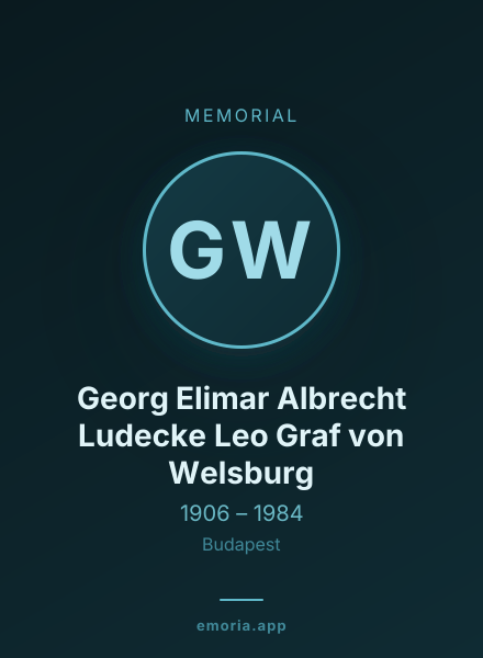 Memorial portrait of Georg Elimar Albrecht Ludecke Leo Graf von Welsburg