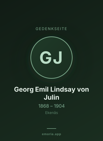 Gedenkportrait von Georg Emil Lindsay von Julin