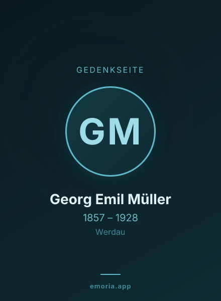 Gedenkportrait von Georg Emil Müller