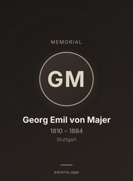 Memorial portrait of Georg Emil von Majer
