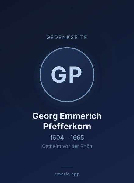 Gedenkportrait von Georg Emmerich Pfefferkorn