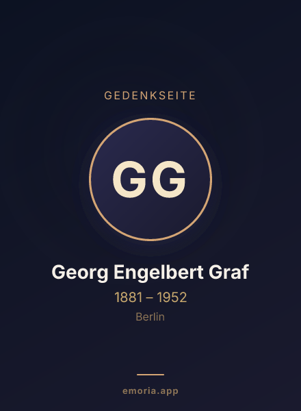 Gedenkportrait von Georg Engelbert Graf