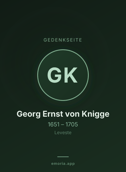 Gedenkportrait von Georg Ernst von Knigge
