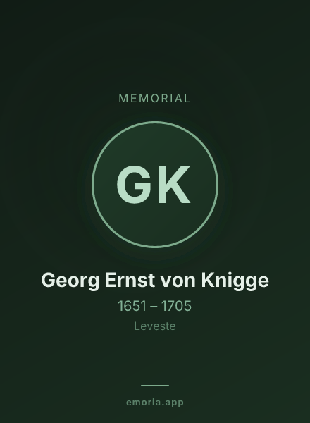 Memorial portrait of Georg Ernst von Knigge