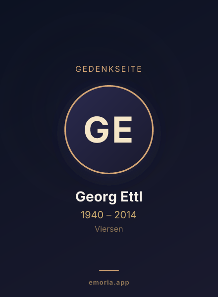Gedenkportrait von Georg Ettl