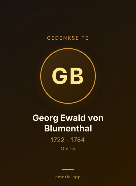 Gedenkportrait von Georg Ewald von Blumenthal
