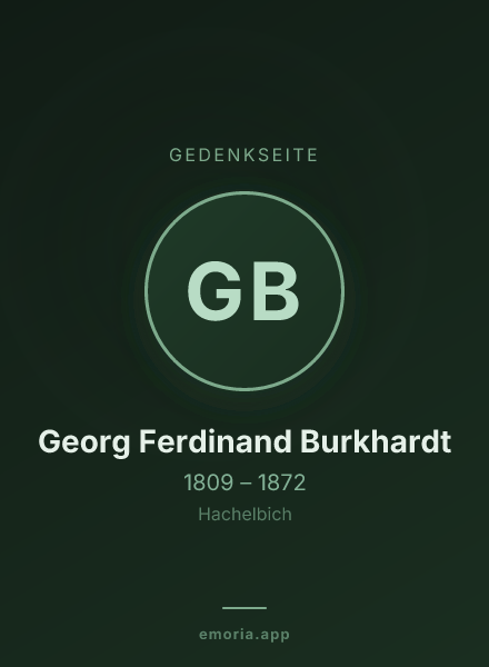 Gedenkportrait von Georg Ferdinand Burkhardt