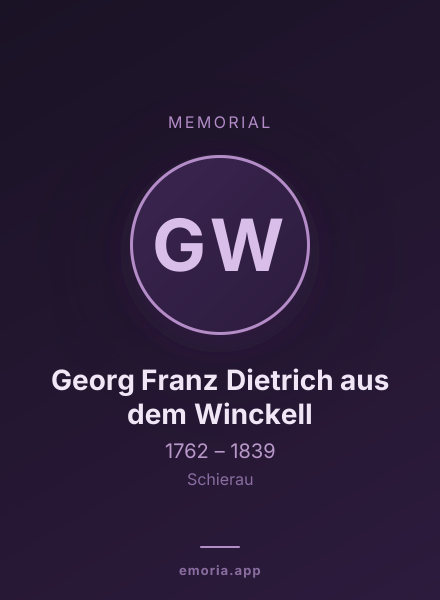 Memorial portrait of Georg Franz Dietrich aus dem Winckell
