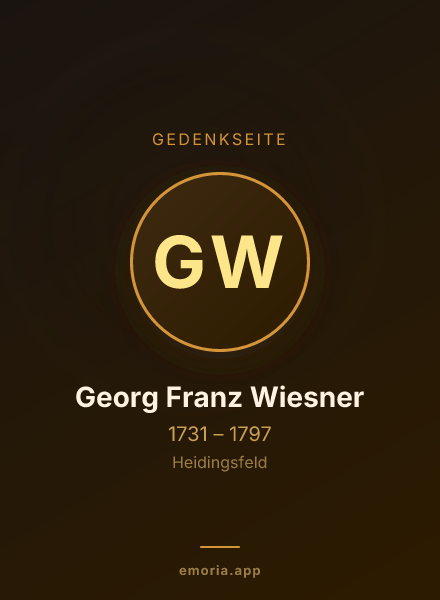 Gedenkportrait von Georg Franz Wiesner