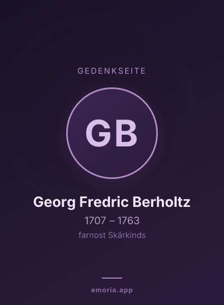 Gedenkportrait von Georg Fredric Berholtz