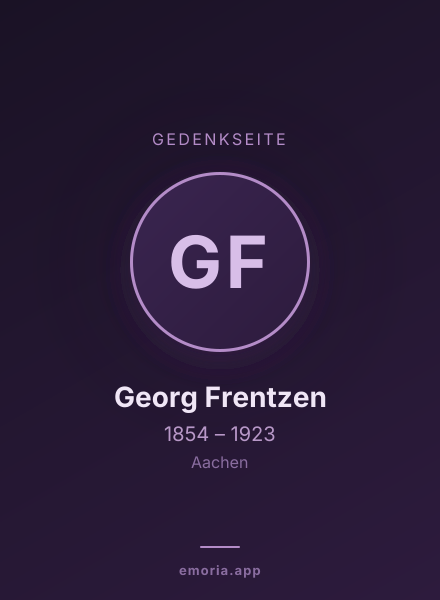 Gedenkportrait von Georg Frentzen